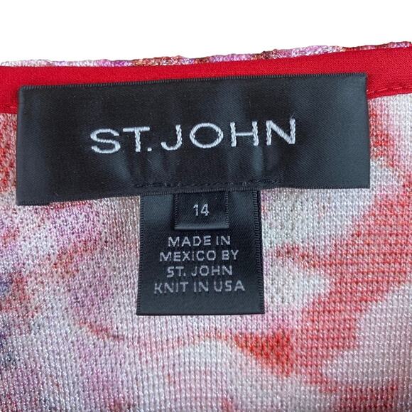 St. John Womens Floral One Button Cardigan Sweater Size 14 - Picture 6 of 9